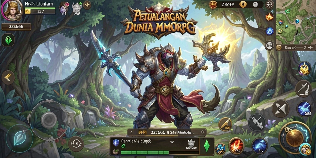 Tampilan gameplay <strong>333666</strong> yang penuh aksi dalam dunia MMORPG.