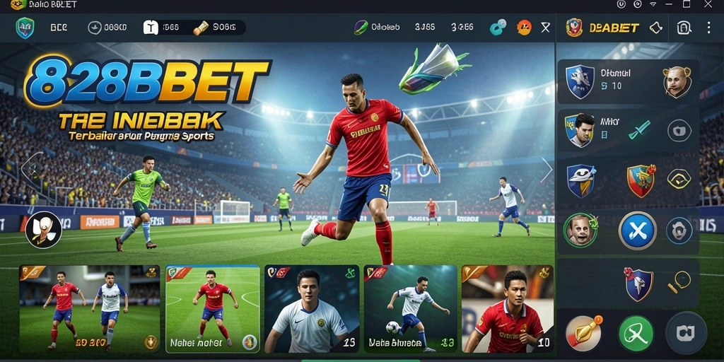 Tampilan gameplay 828BET yang penuh aksi dan suasana olahraga.