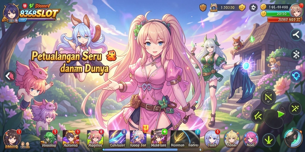 Gameplay seru dalam 8368SLOT yang menampilkan karakter anime ikonik.