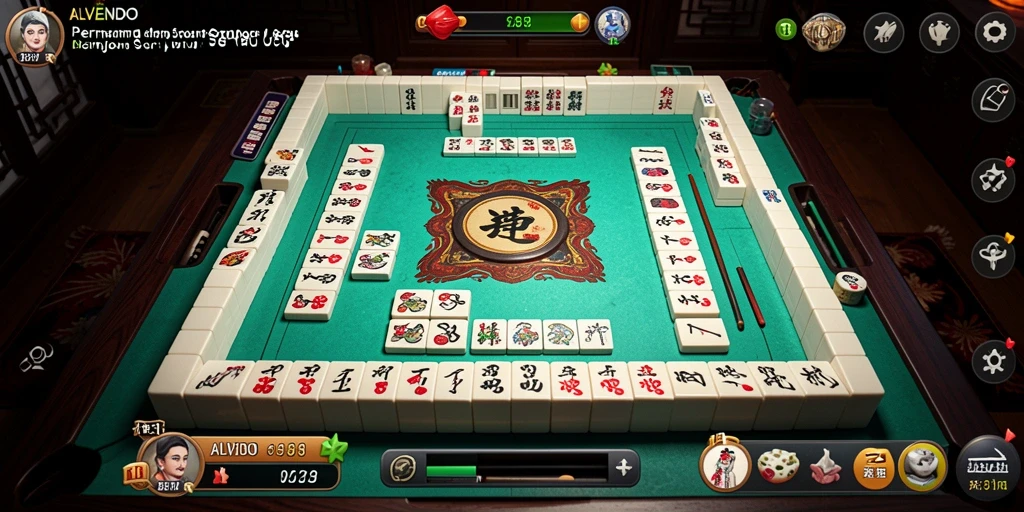 Tangkapan layar permainan ALVENDO menunjukkan gameplay Mahjong yang menantang.