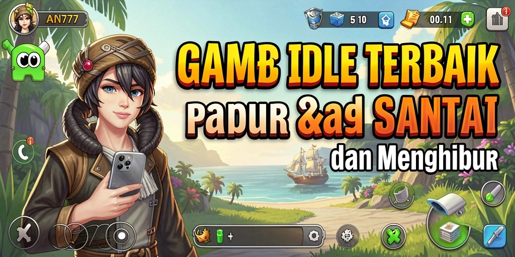 Tampilan gameplay Idle yang memukau dan menenangkan.