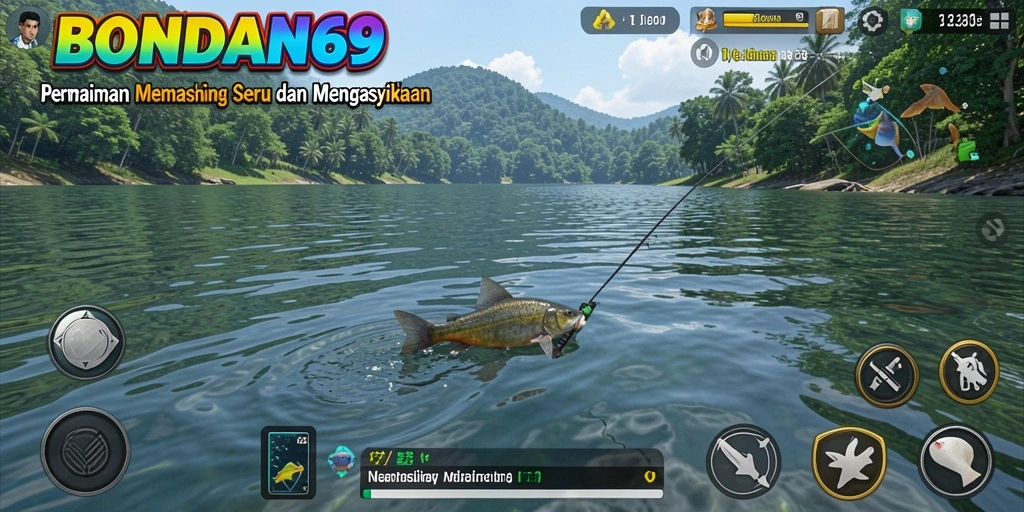 Screenshot gameplay BONDAN69 menampilkan aksi memancing yang mendebarkan.