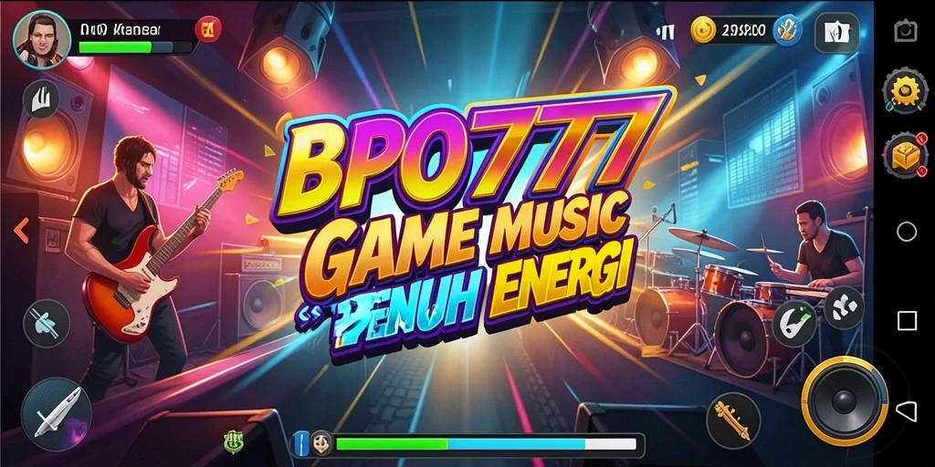 Tangkapan layar BPO777 menampilkan gameplay musik yang seru dan penuh warna.