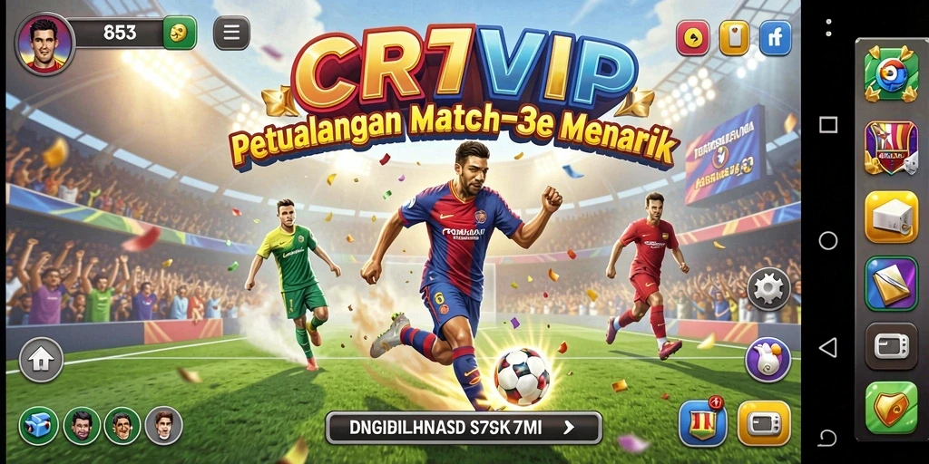 Menampilkan gameplay seru dalam CR7VIP yang penuh warna.