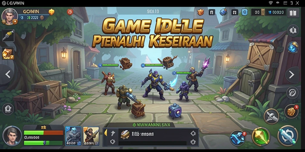 Screenshot GOWIN menampilkan aksi gameplay Idle yang seru dan menantang.