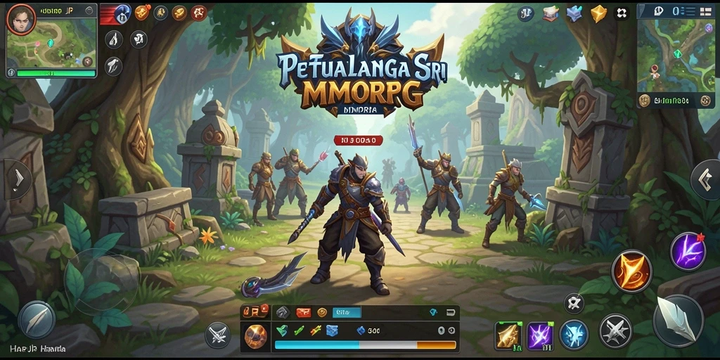 Tampilan gameplay menakjubkan dalam dunia petualangan MMORPG.