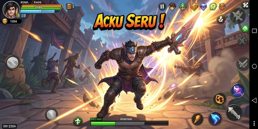 Tampilan gameplay menegangkan dalam IN1234, menunjukkan aksi seru karakter.