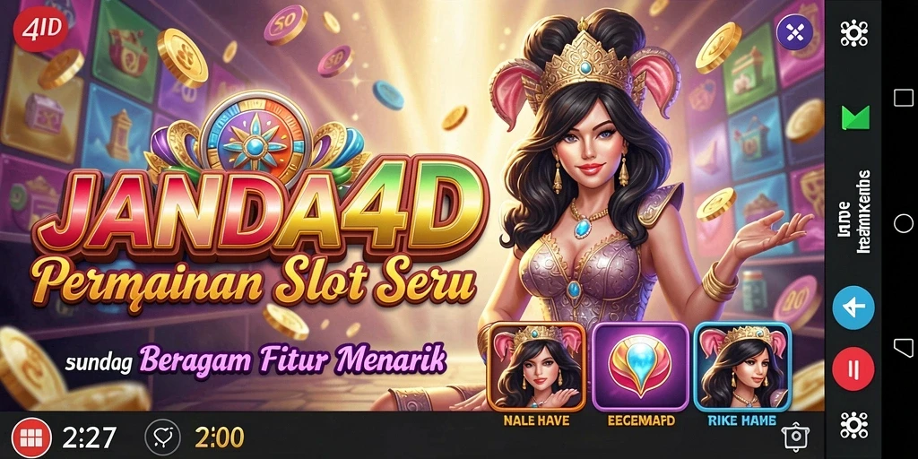 Tampilan gameplay seru di JANDA4D menampilkan mesin slot yang menarik.
