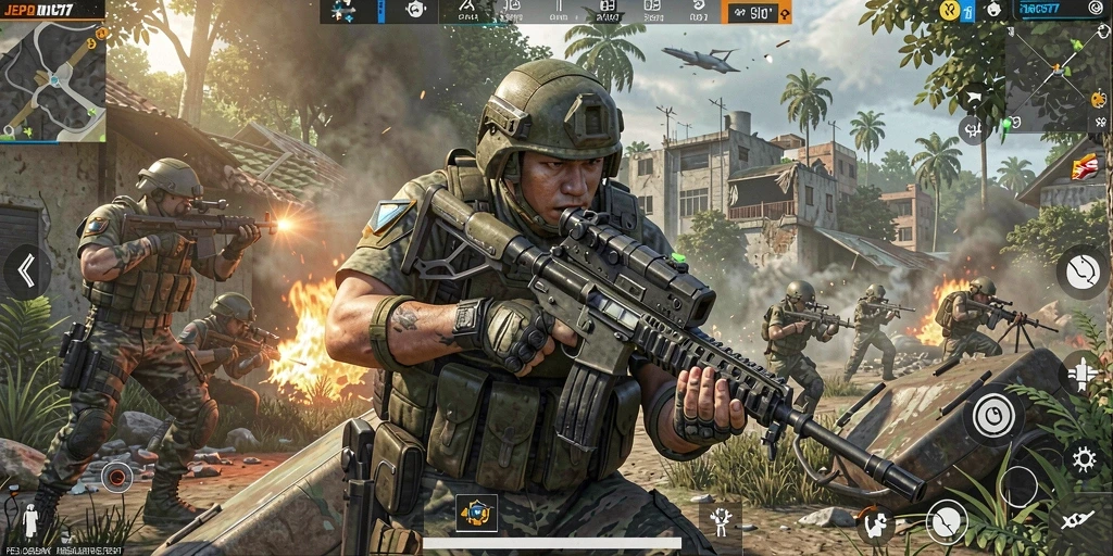 Tangkapan layar menampilkan aksi gameplay intens di JEPANG77.