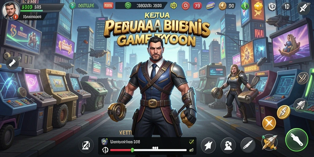 Tampilan gameplay KETUA yang menarik dengan elemen Tycoon yang seru.