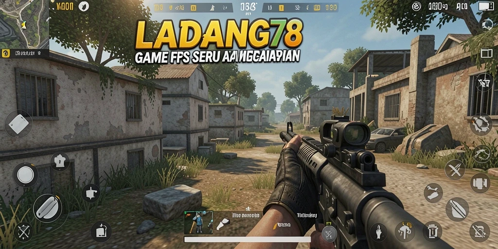 Screenshot menunjukkan aksi mendebarkan di LADANG78 dengan gameplay FPS yang intens.