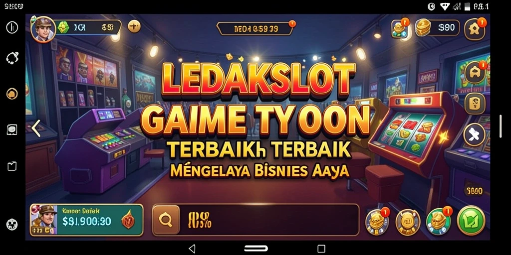 Tangkapan layar gameplay LEDAKSLOT menunjukkan manajemen bisnis yang menantang.