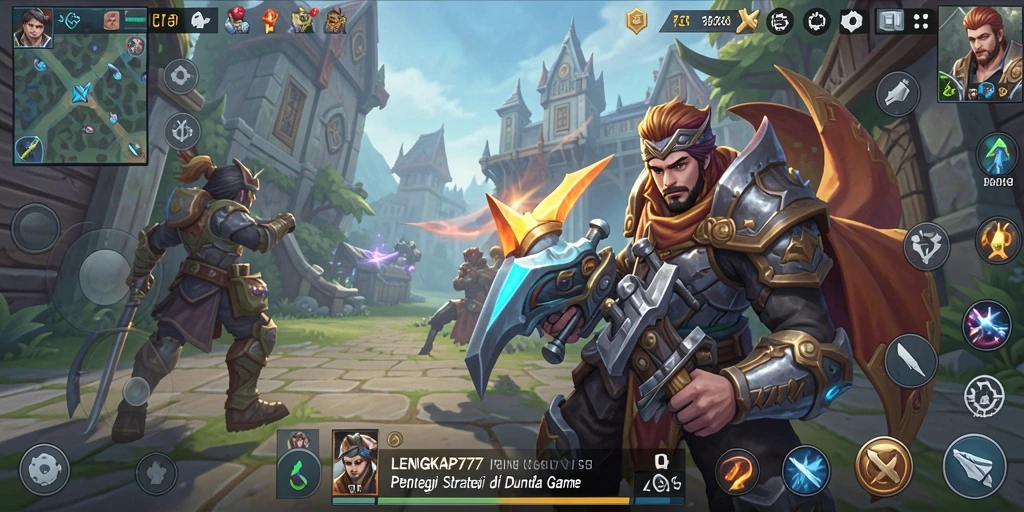 Tangkapan layar gameplay LENGKAP777 yang menampilkan pertempuran strategi epik.