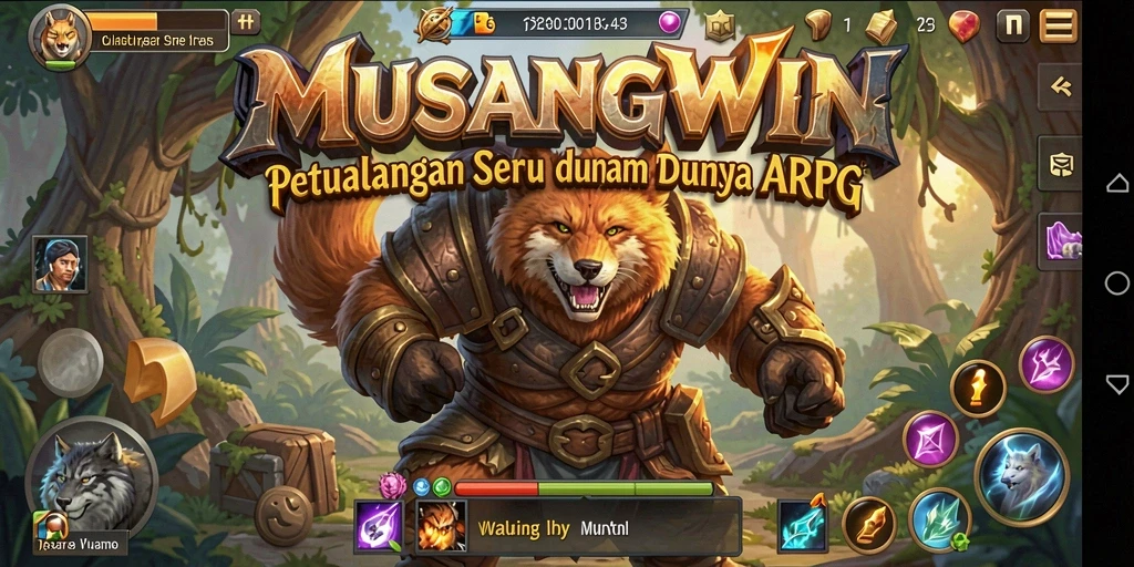 Screenshot gameplay MUSANGWIN yang menampilkan aksi seru dalam dunia ARPG.