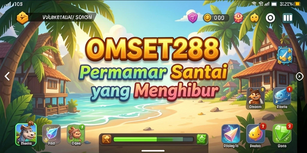 Tampilan gameplay yang menyenangkan dan penuh warna di OMSET288.