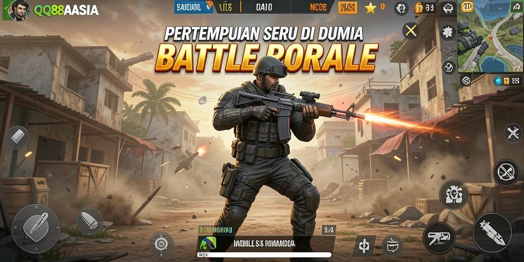 Gameplay seru dan strategis di QQ88ASIA Battle Royale.