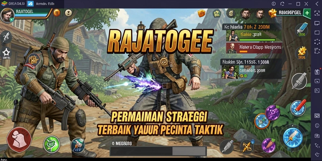 Screenshot utama RAJATOGEL menampilkan gameplay strategi yang menegangkan.
