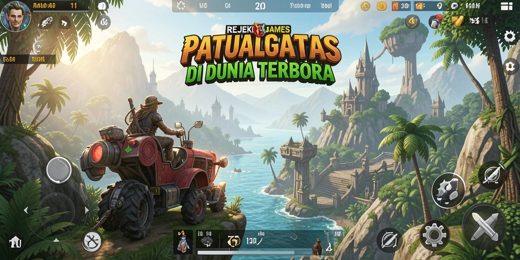 Tangkapan layar menunjukkan petualangan seru di dunia terbuka REJEKIGAMES.
