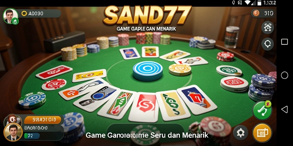 Tampilan gameplay menarik dari SAND77 yang memikat para pemain Gaple.