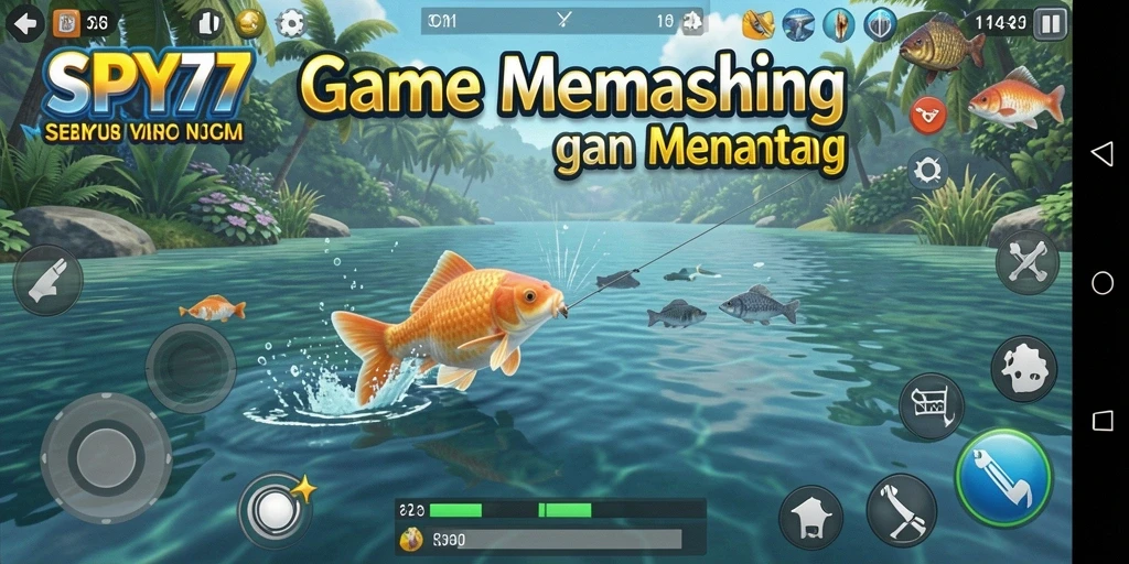 Pengalaman gameplay mendebarkan dalam SPY77 di dunia memancing.