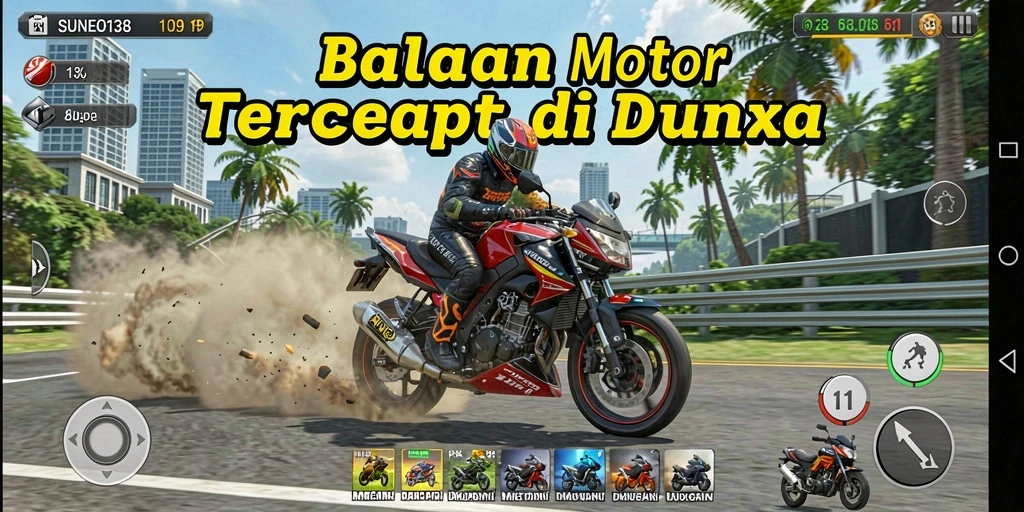 Screenshot SUNEO138 menunjukkan aksi balapan motor yang mendebarkan.