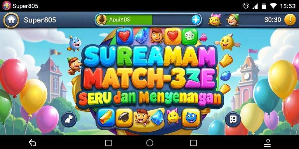 Tampilan gameplay SUPER805 yang penuh warna dan seru.