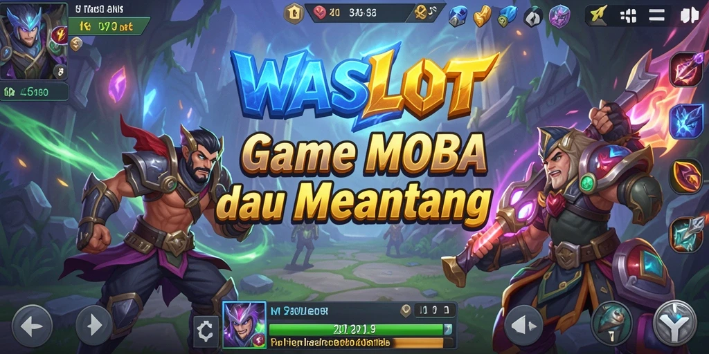 Screenshot dari gameplay WASLOT yang menampilkan pertempuran seru di arena.