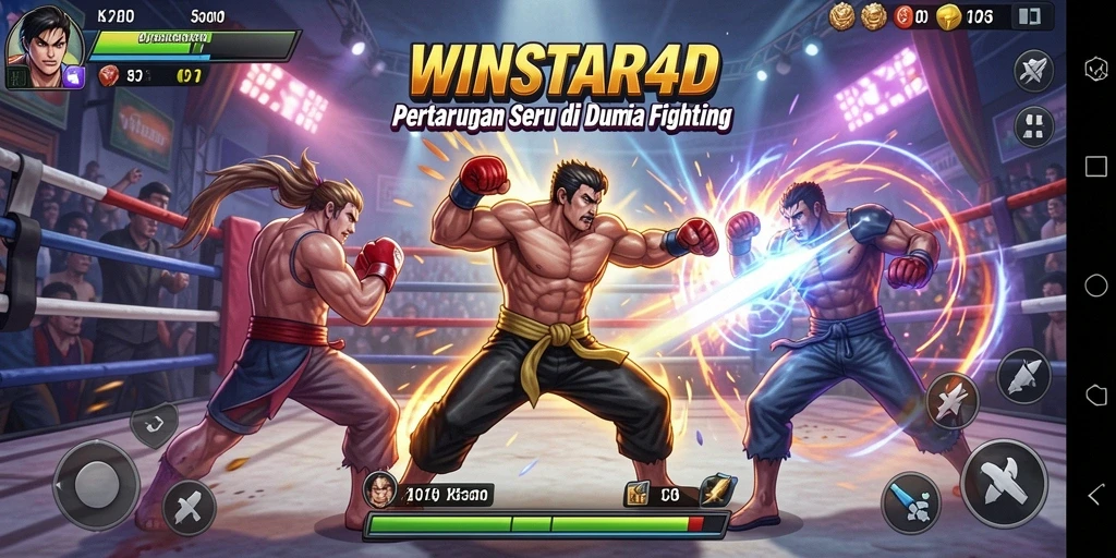 Tampilan gameplay seru di arena pertarungan WINSTAR4D.